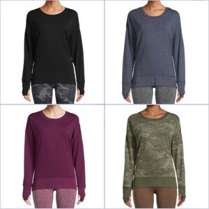 Avia Long Sleeve Drop Shoulder Soft Tee with Side Slit & Thumbholes Lot